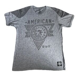 American Fighter Mens XXL Training T Shirt UFC MMA Gym Workout Gray Black